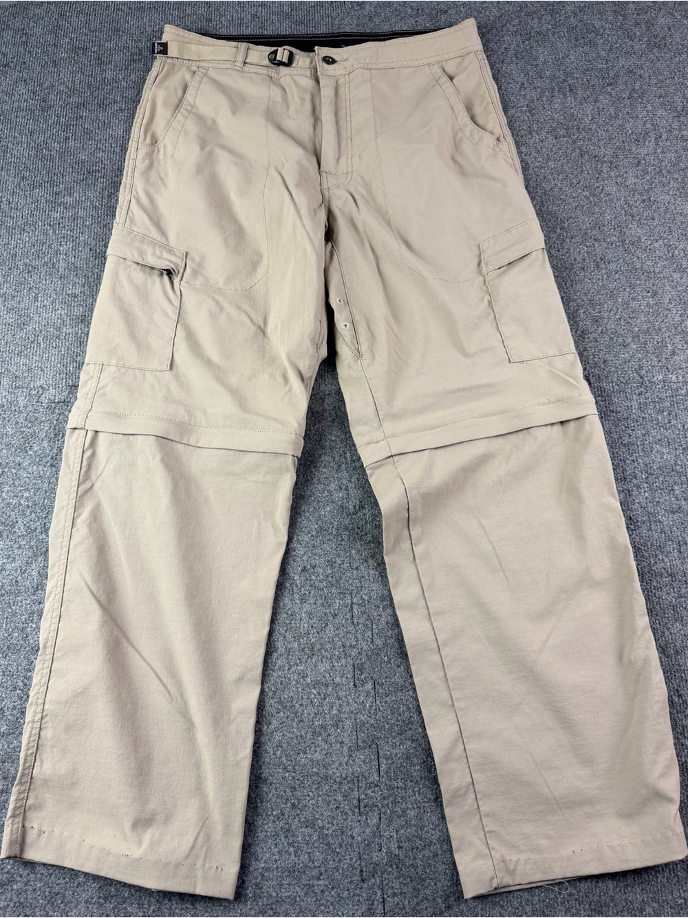 prAna Breathe Mens Nylon Blend Convertible Cargo Pants Size M 30L Khaki